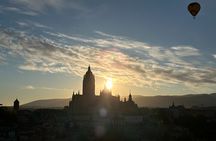 Balloon flight at sunrise in Segovia