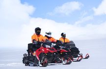 Snowmobiling on Langjökull Glacier from Geysir Area