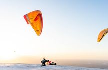 Paragliding in Marrakech Agafay Desert Sunset.