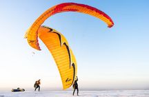 Paragliding in Marrakech Agafay Desert Sunset.