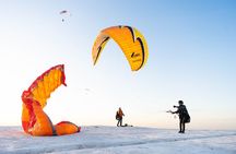 Paragliding in Marrakech Agafay Desert Sunset.