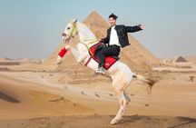 Giza Pyramids Photoshoot with Jumping Horse, Camel and Sphinx 