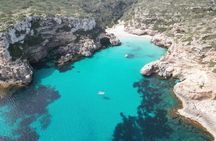 Boat tour Cala Figuera, Es Pontas, Caló de Moro, Cala Marmols