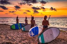 Sunrise paddleboard group session Caribbean Sea. Foto's included!