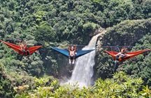 Paragliding and hammocks zipline over waterfalls private tour