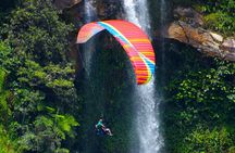 Paragliding and hammocks zipline over waterfalls private tour
