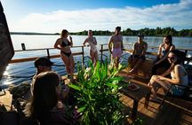 Floating Sauna with Barbecue and Swimming Experience in Finland 