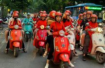 Vespa Female Ao Dai riders Night Street Food + Train Street Tour