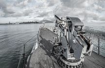 Battleships of WWII at Pearl Harbor from Waikiki