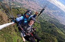 Paragliding through the mountains of medellin