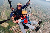 Paragliding through the mountains of medellin