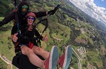 Paragliding through the mountains of medellin