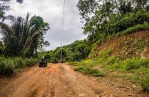 Guided ATV Tour on Mountain Dirt Road with Views of Roatan