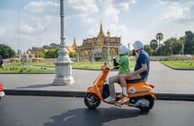 Phnom Penh Vespa City Tour and Sunset Boat with drinks