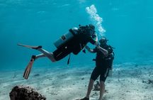Baptism diving in the turquoise waters of Tahiti 