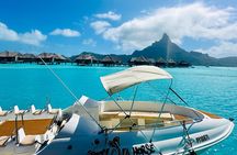 Crazy sea horse Bora Bora jet boating snorkeling and barbecue. 