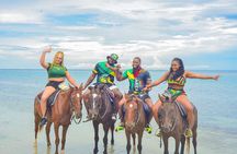OCEAN HORSE-BACK RIDING & BAMBOO RAFTING + Limestone MASSAGE 
