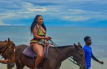 OCEAN HORSE-BACK RIDING & BAMBOO RAFTING + Limestone MASSAGE 