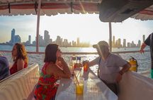 Sunset in Cartagena Bay with Boat Dances and Bar