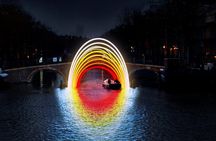 Amsterdam Light Festival: Saloon Boat Cruise + Hot Drinks & Bite