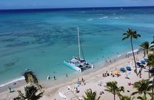 Board from Waikiki Beach for a scenic Sunset Sail on the Hāwea