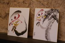 Sumi-e Ink Painting Suiboku-Ga Workshop in a Japanese Teahouse