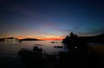 private sunset on the beautiful bora bora lagoon