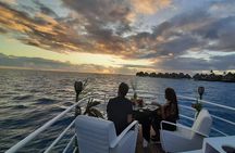 private sunset on the beautiful bora bora lagoon