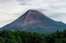 Merapi Lava Viewing at Night from the Safe Distance