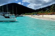 BVI Private Charter to Jost Van Dyke on 32' Power Catamaran
