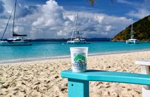 BVI Private Charter to Jost Van Dyke on 32' Power Catamaran