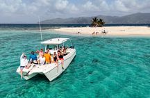 BVI Private Charter to Jost Van Dyke on 32' Power Catamaran