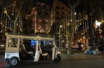Christmas Lights Tour of Barcelona in Private Eco Tuk Tuk