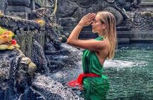 Ubud Tirta Empul Temple with Rice Terrace and Bali Jungle Swing 