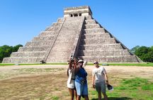 Chichen Itza and cenote in a mayan community