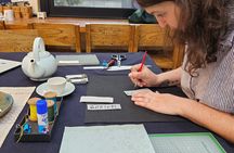 Making a traditional notebook & naming on it in Hangeul in Seoul