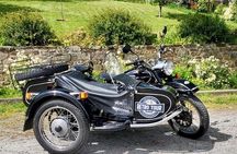 Saint Malo and Saint Servan in vintage sidecar with driver