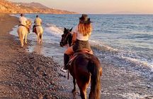 Premium Secluded Black Beach Horseback Riding Tour in Santorini