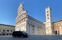 Lucca tour and Pisa Tower + WineTasting by van from Livorno Port