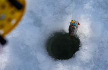 Ice Fishing in a small group with snowshoeing and salmon soup