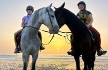 Horseback ride 1 hour between dunes beach and forest in Essaouira