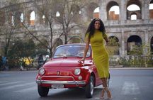 Rome Photography service with fiat 500 vintage car