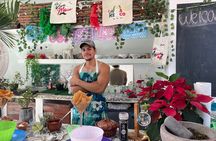Elaboration of tortillas by hand following the Mexican tradition 