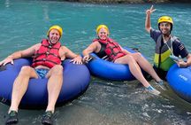 Tubing in Río Celeste: natural pools, and fresh fruit.