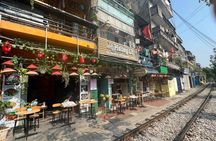 Hanoi street food walking and train street visit 