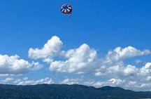 Parasailing above Turquoise Ocean Waters in Montego Bay 