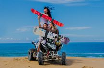 Quad Bike and Sandboarding on Sand Dunes Wild Beach