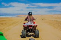 Quad Bike and Sandboarding on Sand Dunes Wild Beach