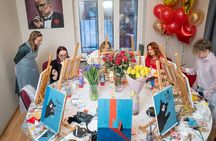 Art and Wine Sip and Paint Party in an Art Studio in Riga
