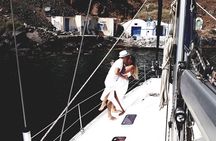 Santorini Morning or Sunset Romance Private Sailing Volcano Tour